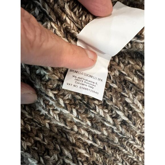 $6000 Brunello Cucinelli Chunky Flecked 100% Cashmere Cardigan Size IT54 Large - Picture 6 of 11